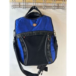 Swiss+Tech Messenger Backpack Bag Blue/Blk 16x18"